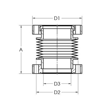 Edge welded bellows with rotatable flange