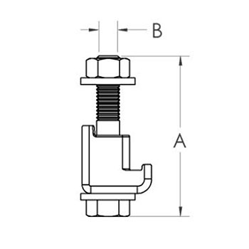 Wall clamps, nut & washer - steel