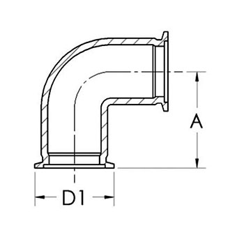 90° elbow - Aluminum