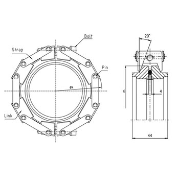 ISO chain clamps, DN 80-250, Standard