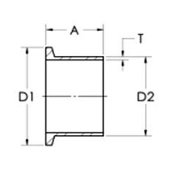 Tubulation short weld flange