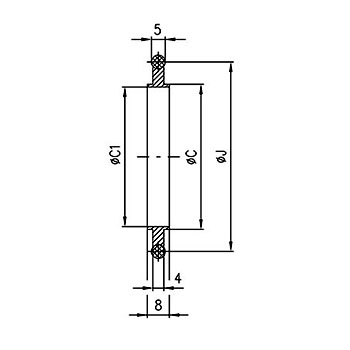 Elastomer seal for glass/glass connection DN 80-160