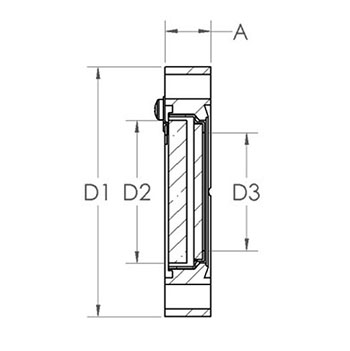 CF zero length VIEWPORT with  X-ray protection Lead glass