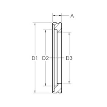 ISO K bored flange - stainless steel