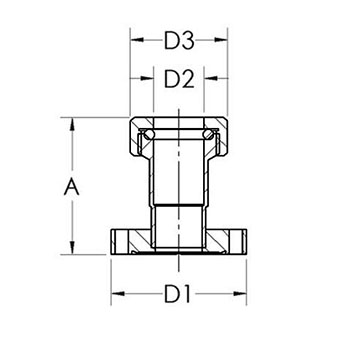 CF compression fit tubing adaptor