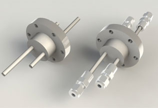 CF liquid Nitrogen 2-way feedthrough