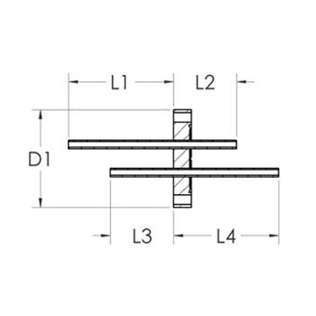 CF liquid 2-way feedthrough