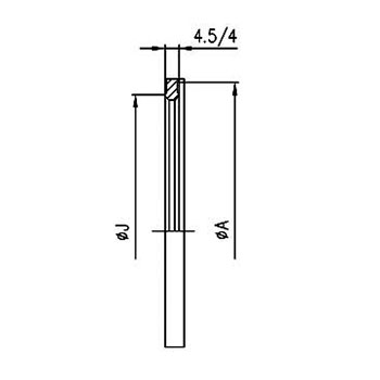 Aluminum seal for ISO-Tapered flange, 4 mm, One side outer center ring