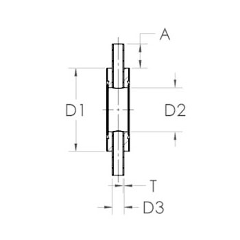 Double sided flange with radial ports