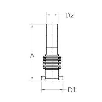 Raccord simple bride CF avec soufflet hydroformé