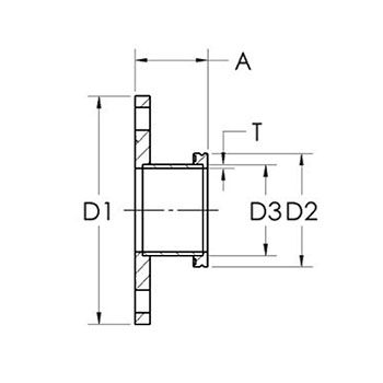 ISO K to ASA adaptor without O-ring groove