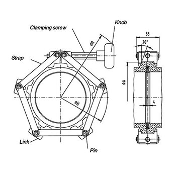 ISO chain clamps, DN 80-250,  Composite/Stainless Steel