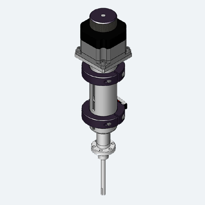 Linear feedthrough actuated by rotation