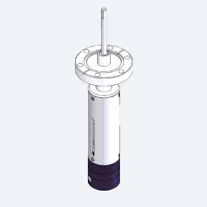 Linear feedthrough actuated by rotation